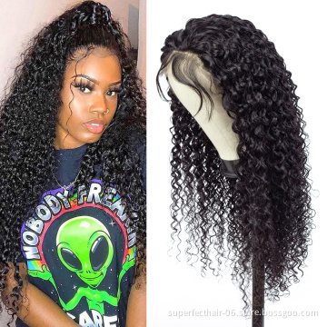 New Arrival Wholesaler Price Virgin Hair Curly 13*6 Lace Front Brazilian Remy Human Hair Lace Wig